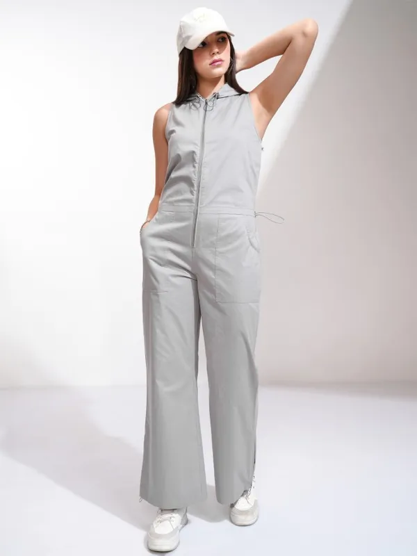 Tokyo Talkies Women Grey Solid Jumpsuit