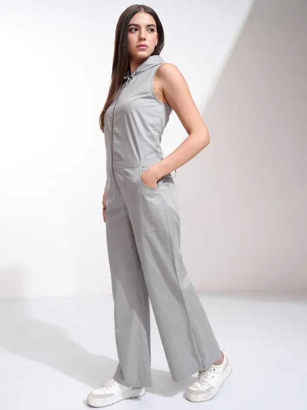 Tokyo Talkies Women Grey Solid Jumpsuit