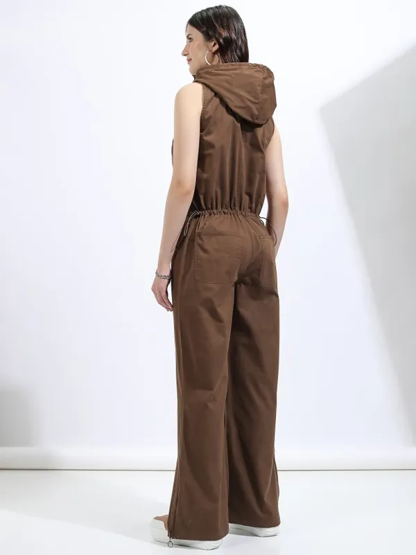 Tokyo Talkies Women Brown Solid Jumpsuit