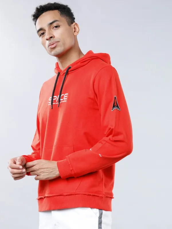 Highlander Men Red Hooded Pullover Sweatshirt