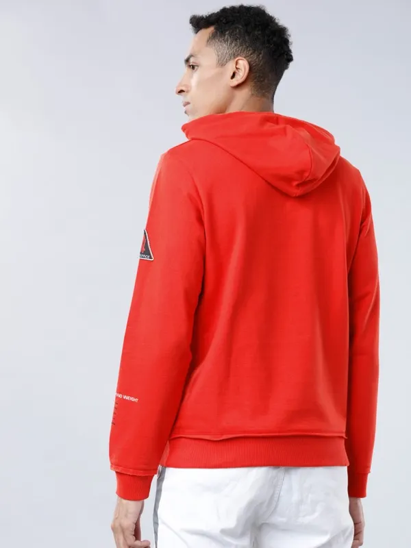 Highlander Men Red Hooded Pullover Sweatshirt