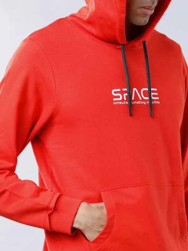Highlander Men Red Hooded Pullover Sweatshirt