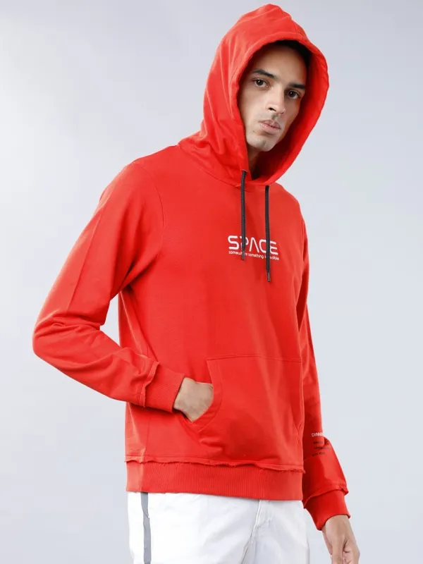 Highlander Men Red Hooded Pullover Sweatshirt