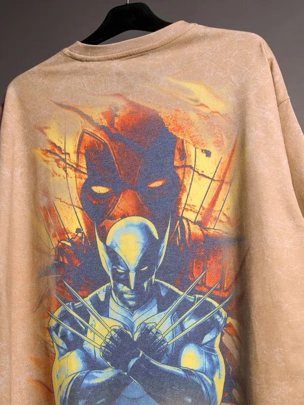 Deadpool Men Printed Round Neck Oversized Fit T-Shirt