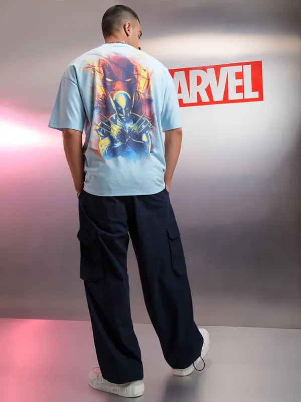 Deadpool Men Printed Round Neck Oversized Fit T-Shirt