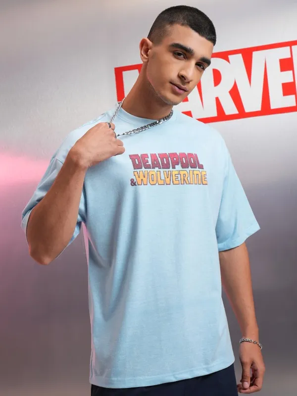 Deadpool Men Printed Round Neck Oversized Fit T-Shirt