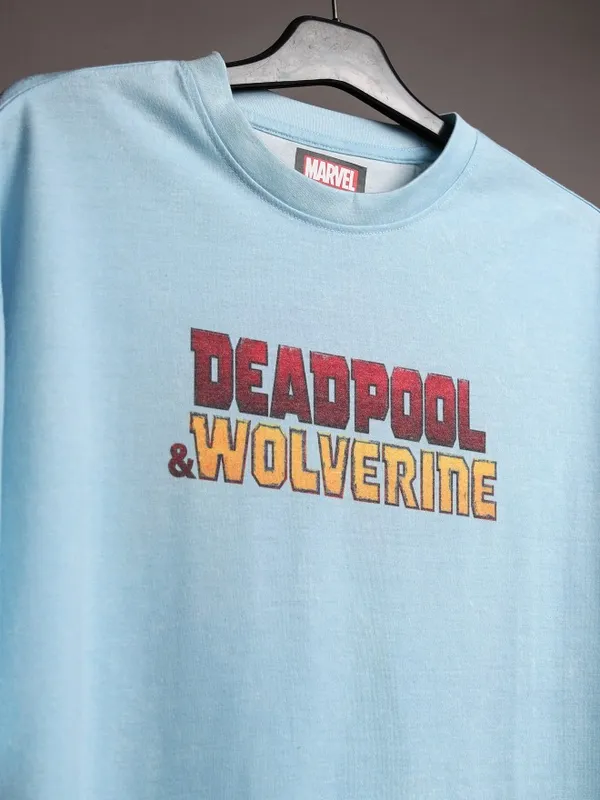 Deadpool Men Printed Round Neck Oversized Fit T-Shirt