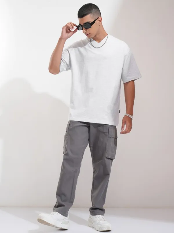 Men Solid Oversized Fit T-Shirt