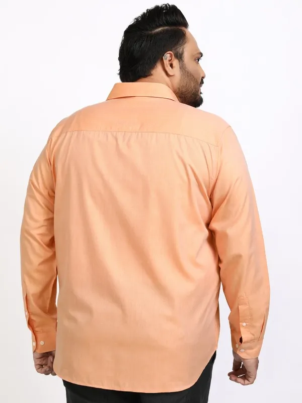 Highlander Men Orange Solid Relaxed Fit Casual Shirt