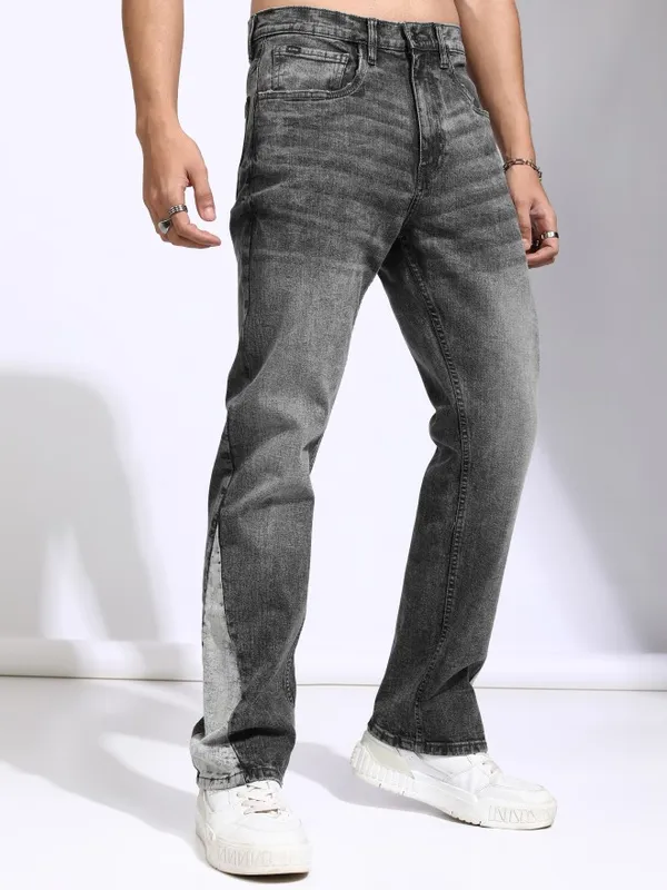 Highlander Men Grey Bootcut Stretchable Jeans