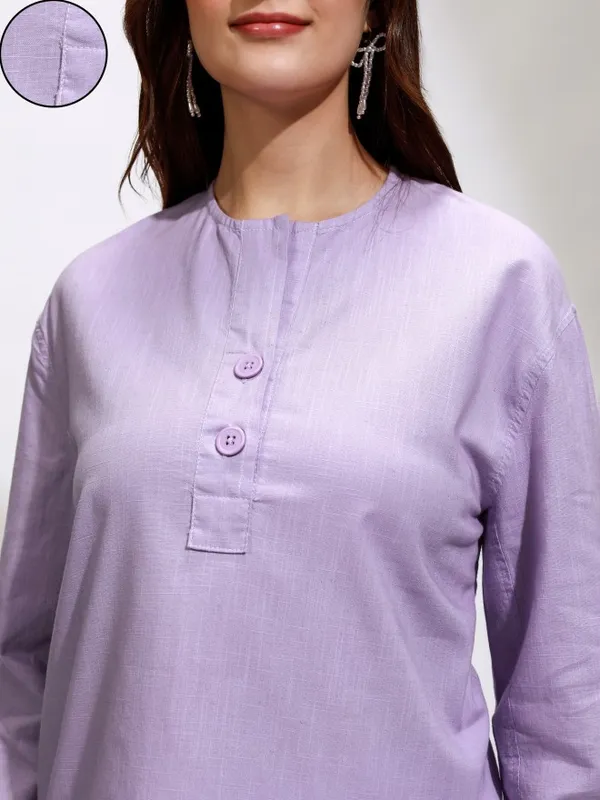 Tokyo Talkies Women Purple Solid Regular Top