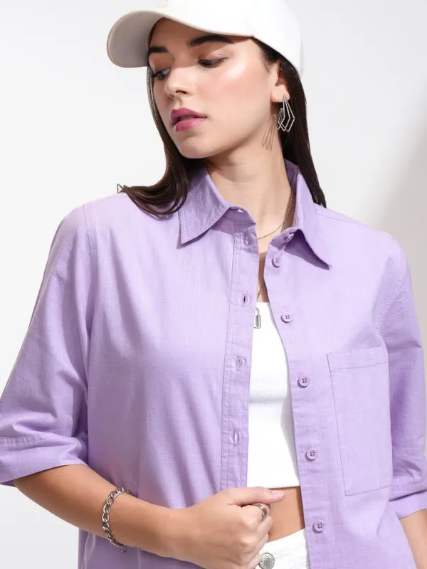 Women Solid Casual Shirt