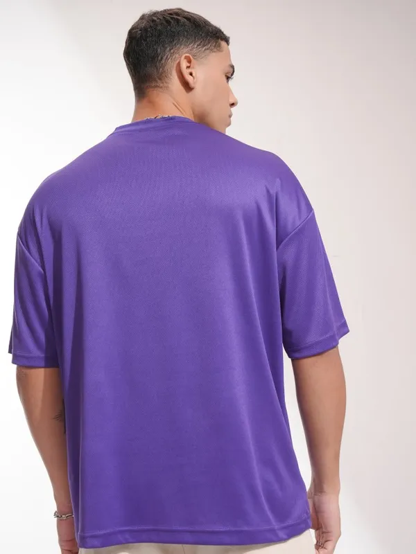 Men Printed Round Neck Oversized Fit T-Shirt