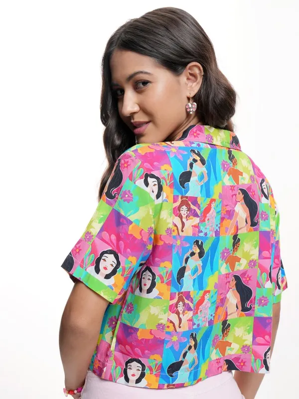 Disney Princess Women Printed Boxy Fit Casual Shirt