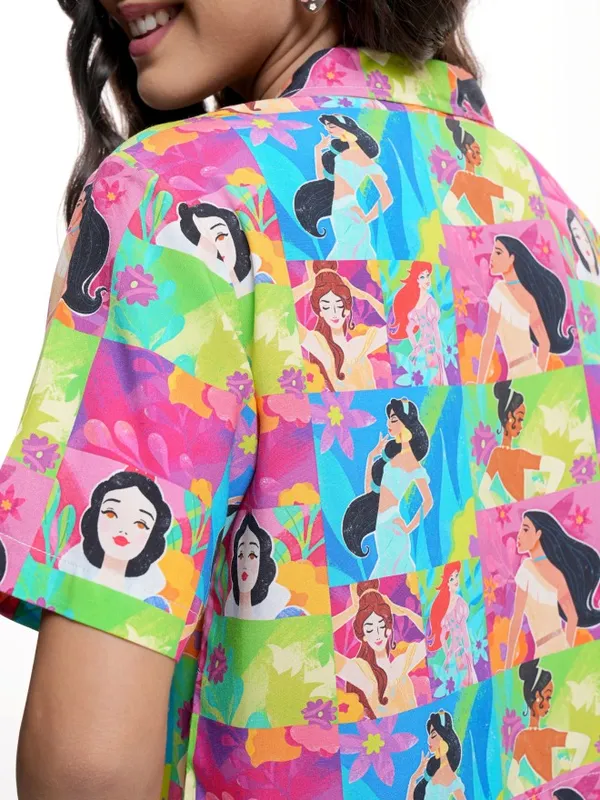Disney Princess Women Printed Boxy Fit Casual Shirt