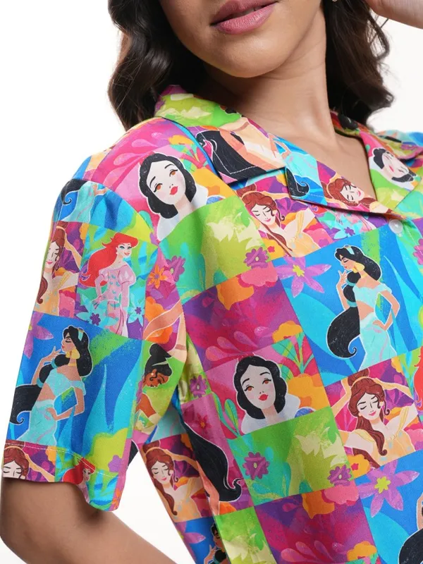 Disney Princess Women Printed Boxy Fit Casual Shirt