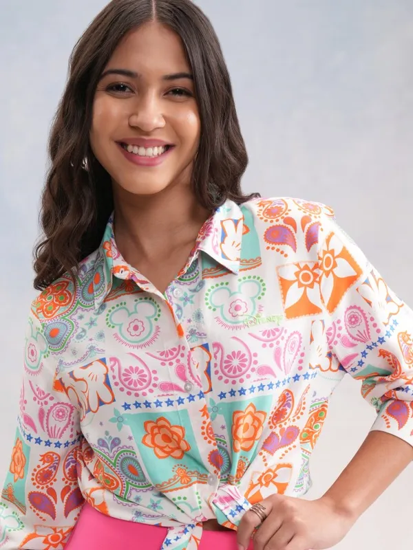 Mickey Mouse Women Printed Casual Shirt