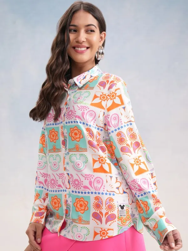 Mickey Mouse Women Printed Casual Shirt