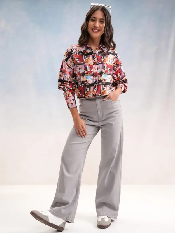 Disney By Tokyo Talkies Women Multi Mickey And Friends Printed Casual Shirt