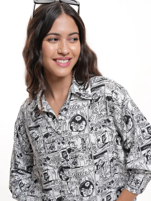 Donald Duck Women Printed Casual Shirt