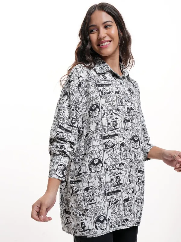 Donald Duck Women Printed Casual Shirt