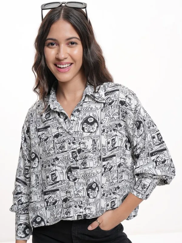 Donald Duck Women Printed Casual Shirt