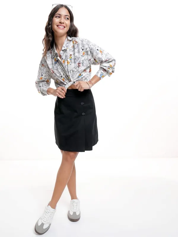 Disney By Tokyo Talkies Women White Winnie The Pooh Printed Casual Shirt