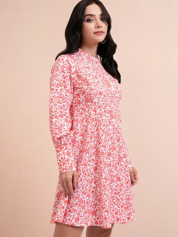 Tokyo Talkies Women Pink Printed A-Line Dress