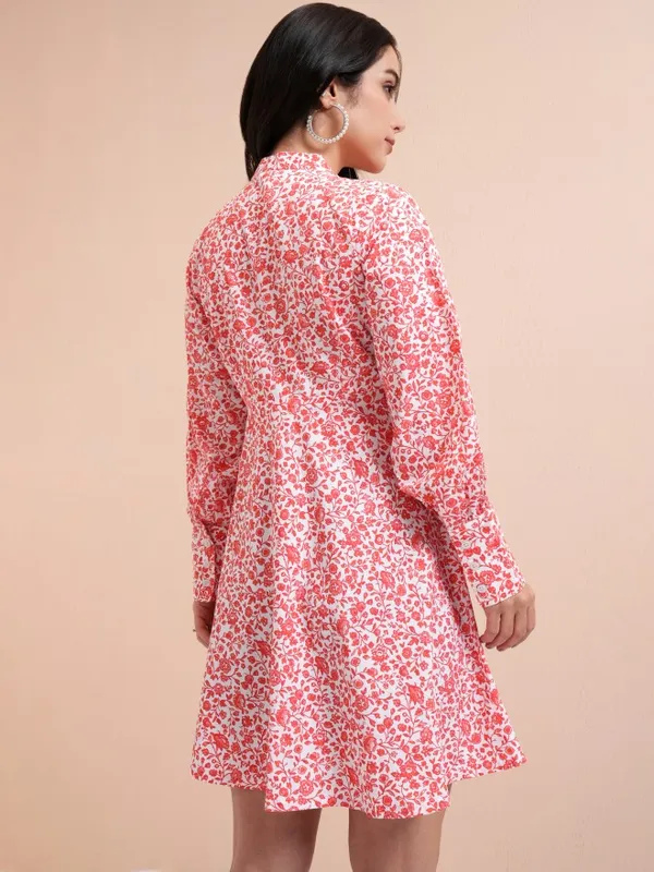 Tokyo Talkies Women Pink Printed A-Line Dress