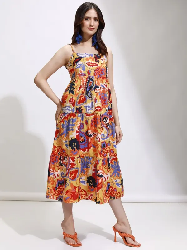 Printed Fit and Flare Dress