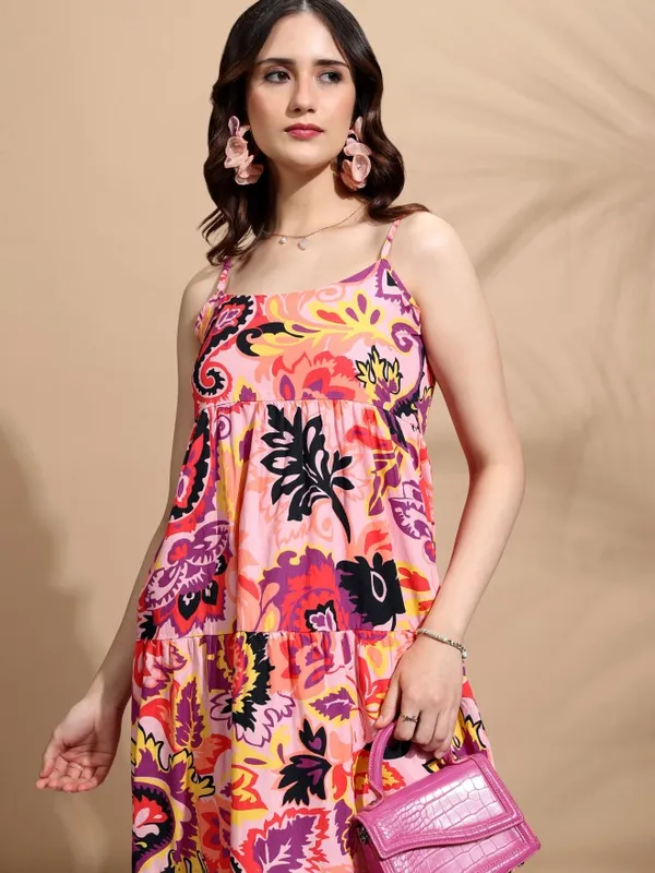 Printed Fit and Flare Dress