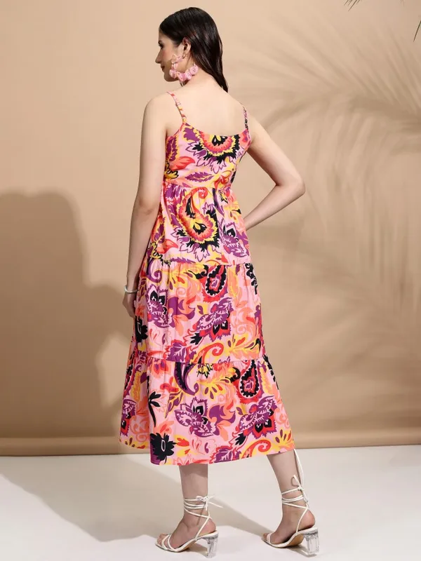 Printed Fit and Flare Dress