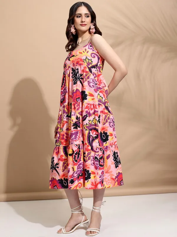 Printed Fit and Flare Dress