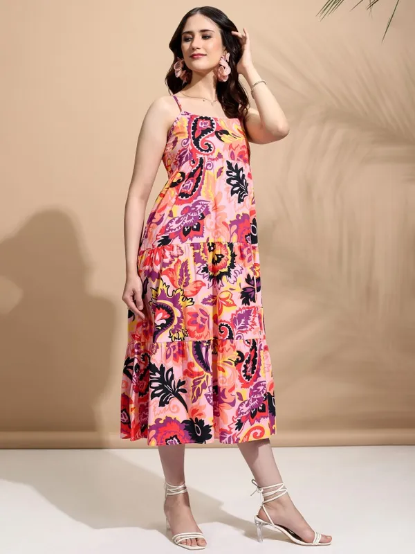 Printed Fit and Flare Dress
