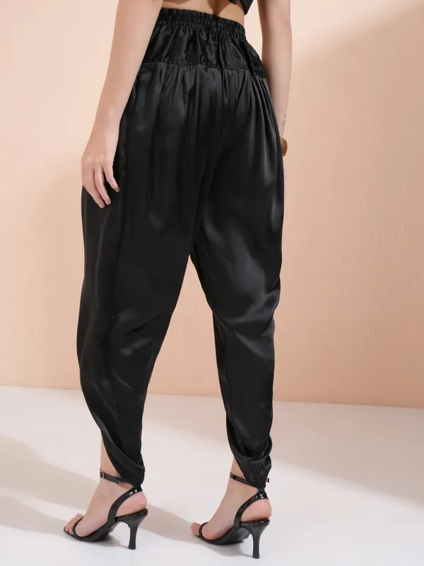 Vishudh Women Black Regular Fit Dhoti Pant