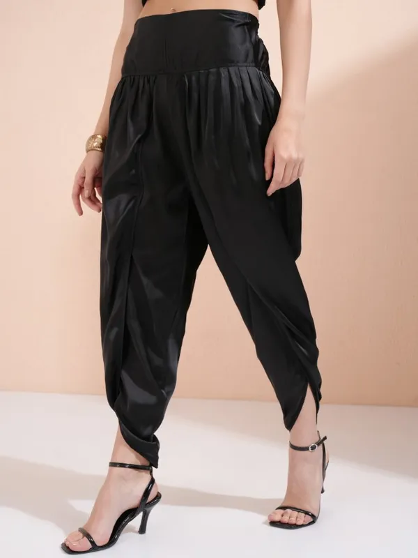 Vishudh Women Black Regular Fit Dhoti Pant