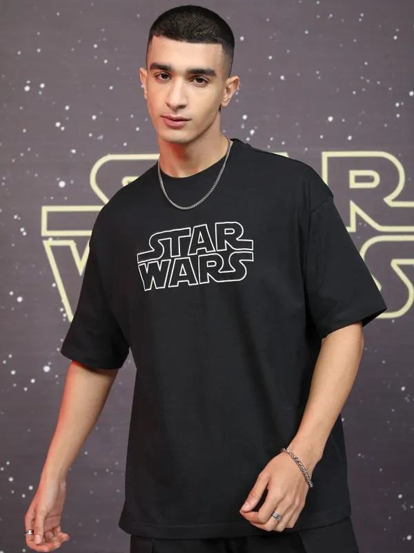 R2-D2 And C-3PO Men Printed Round Neck T-Shirt