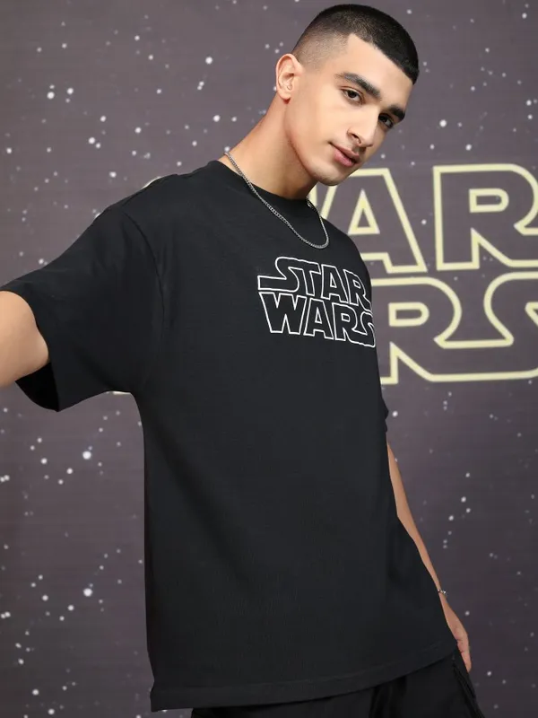 R2-D2 And C-3PO Men Printed Round Neck T-Shirt