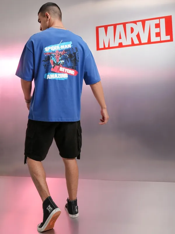 Spider-Man Men Printed Oversized Fit T-Shirt