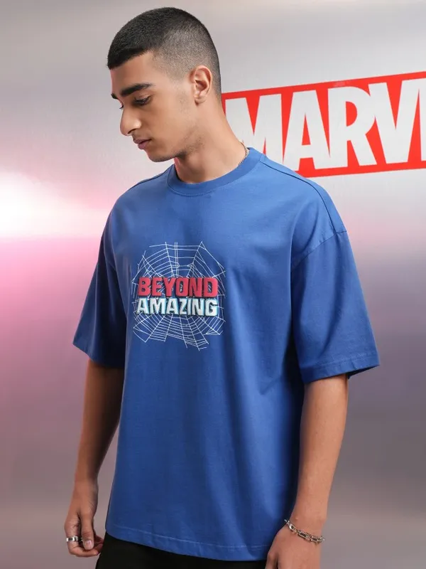 Spider-Man Men Printed Oversized Fit T-Shirt