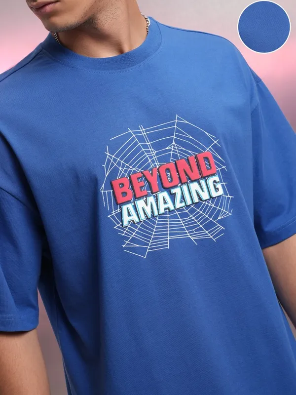 Spider-Man Men Printed Oversized Fit T-Shirt