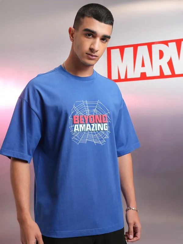Spider-Man Men Printed Oversized Fit T-Shirt