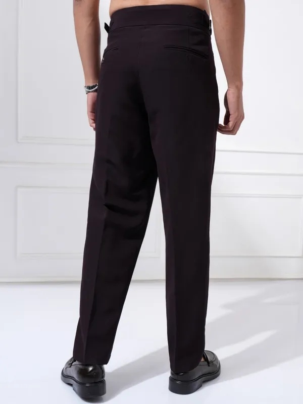 Highlander Men Purple Regular Fit Solid Casual Trouser