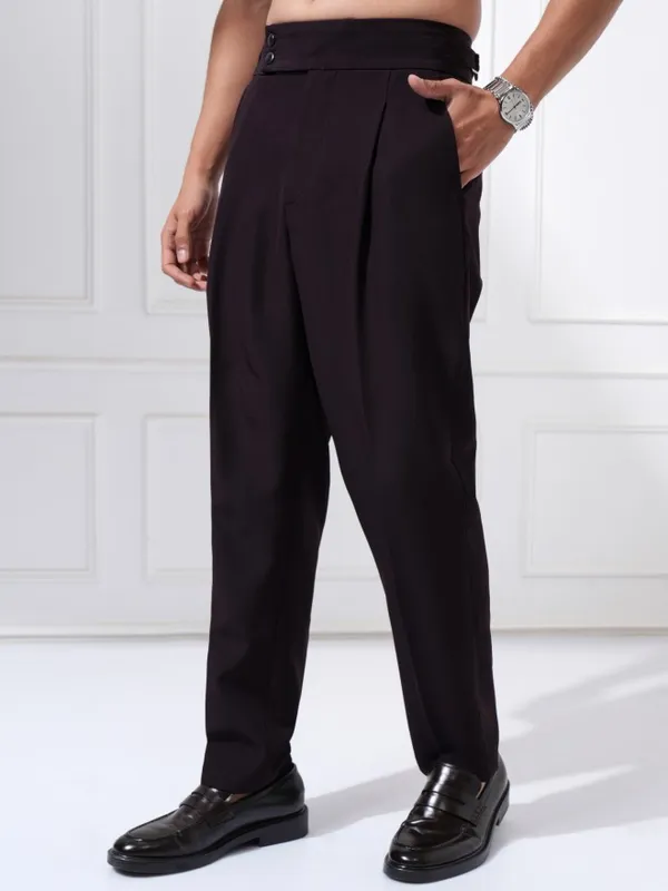 Highlander Men Purple Regular Fit Solid Casual Trouser