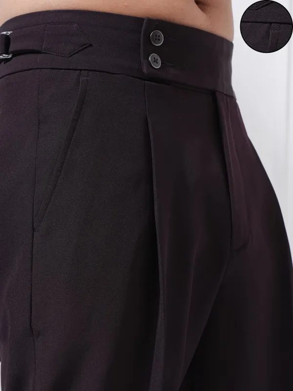 Highlander Men Purple Regular Fit Solid Casual Trouser