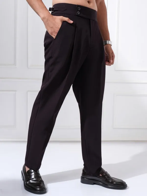 Highlander Men Purple Regular Fit Solid Casual Trouser