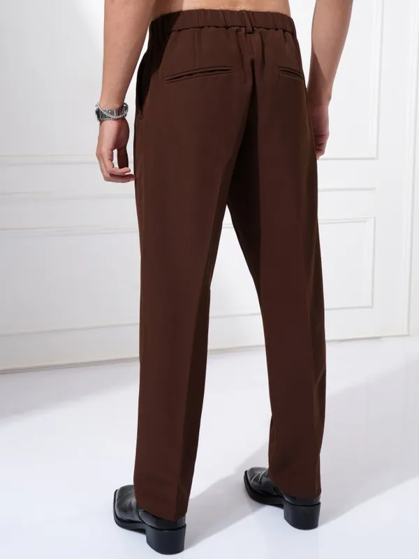 Highlander Men Brown Regular Fit Solid Casual Trouser