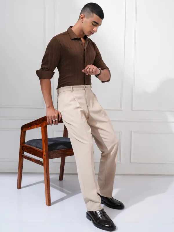 Men Regular Fit Casual Trouser
