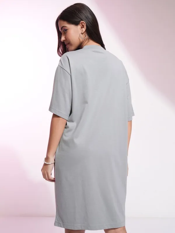 Disney By Tokyo Talkies Women Grey Winnie The Pooh Printed T-Shirt Dress