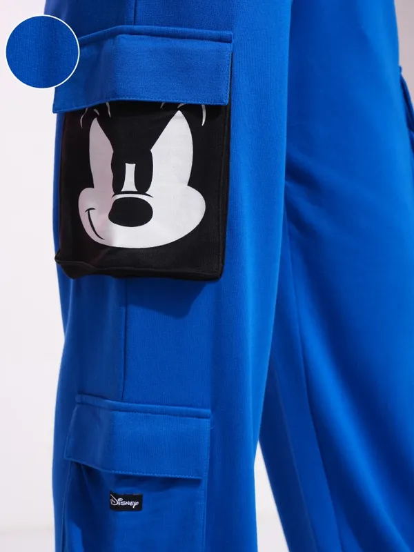 Mickey Mouse Printed Straight Fit Cargos